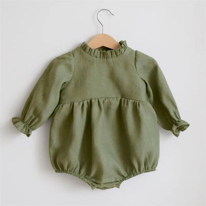 Baby Girl Romper - Soft Cotton Long Sleeve Floral Infant Bodysuits For 0-2 Years - ZOOMNSTORE