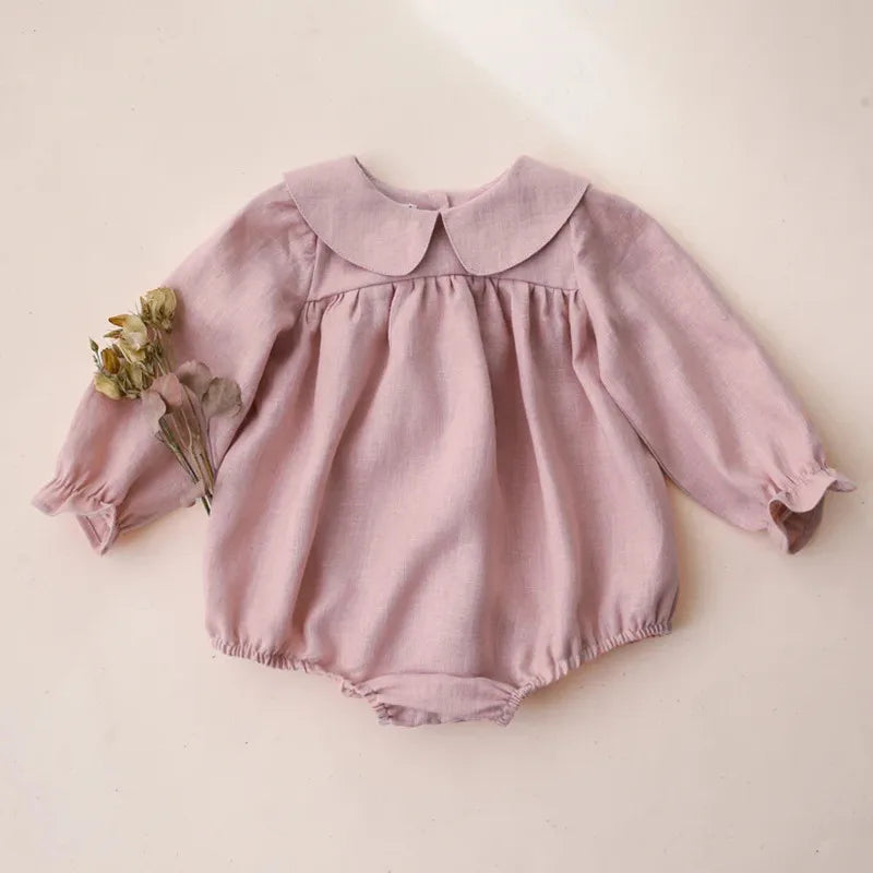 Baby Girl Romper - Soft Cotton Long Sleeve Floral Infant Bodysuits For 0-2 Years - ZOOMNSTORE
