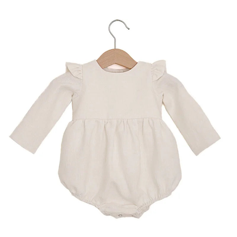 Baby Girl Romper - Soft Cotton Long Sleeve Floral Infant Bodysuits For 0-2 Years - ZOOMNSTORE