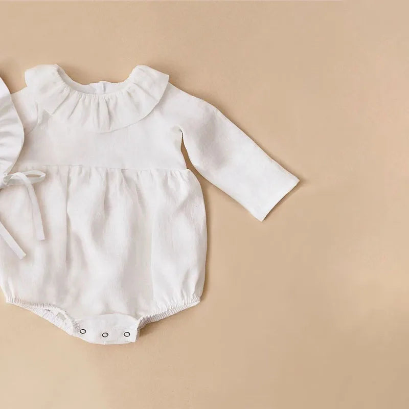 Baby Girl Romper - Soft Cotton Long Sleeve Floral Infant Bodysuits For 0-2 Years - ZOOMNSTORE