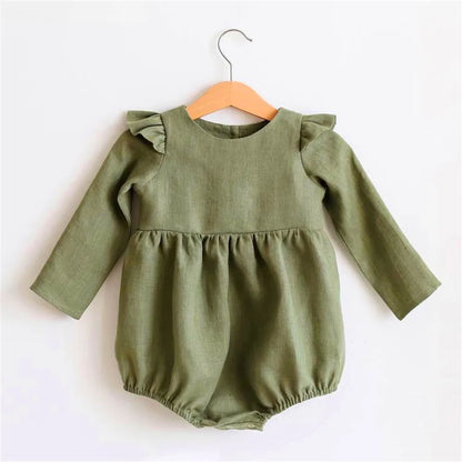 Baby Girl Romper - Soft Cotton Long Sleeve Floral Infant Bodysuits For 0-2 Years - ZOOMNSTORE