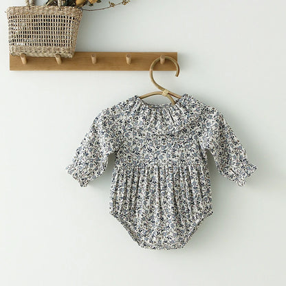 Baby Girl Romper - Soft Cotton Long Sleeve Floral Infant Bodysuits For 0-2 Years - ZOOMNSTORE