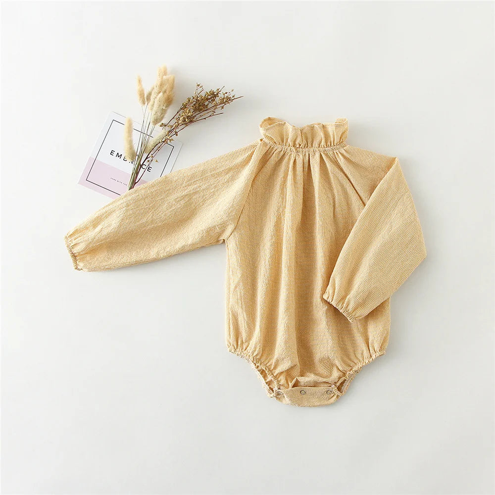 Baby Girl Romper - Soft Cotton Long Sleeve Floral Infant Bodysuits For 0-2 Years - ZOOMNSTORE