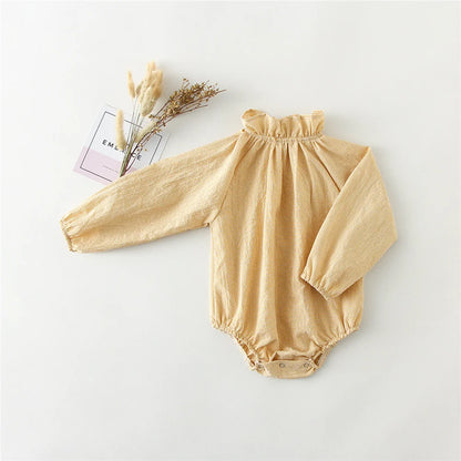 Baby Girl Romper - Soft Cotton Long Sleeve Floral Infant Bodysuits For 0-2 Years - ZOOMNSTORE