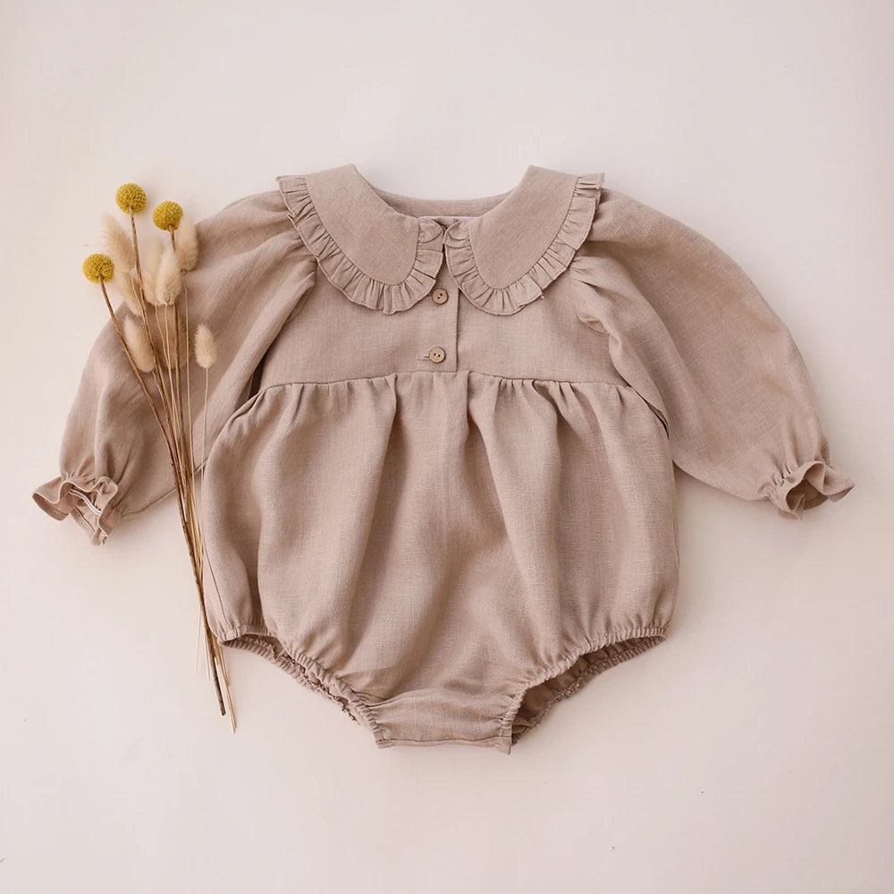 Baby Girl Romper - Soft Cotton Long Sleeve Floral Infant Bodysuits For 0-2 Years - ZOOMNSTORE