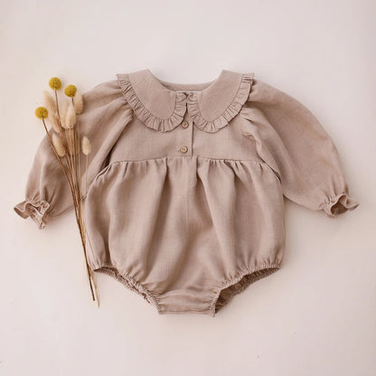 Baby Girl Romper - Soft Cotton Long Sleeve Floral Infant Bodysuits For 0-2 Years - ZOOMNSTORE