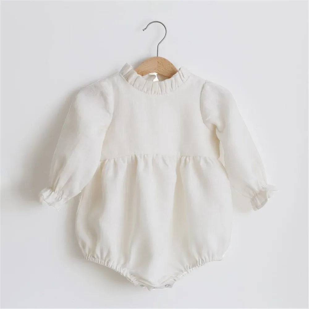 Baby Girl Romper - Soft Cotton Long Sleeve Floral Infant Bodysuits For 0-2 Years - ZOOMNSTORE