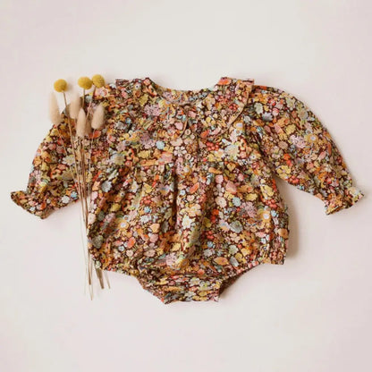 Baby Girl Romper - Soft Cotton Long Sleeve Floral Infant Bodysuits For 0-2 Years - ZOOMNSTORE