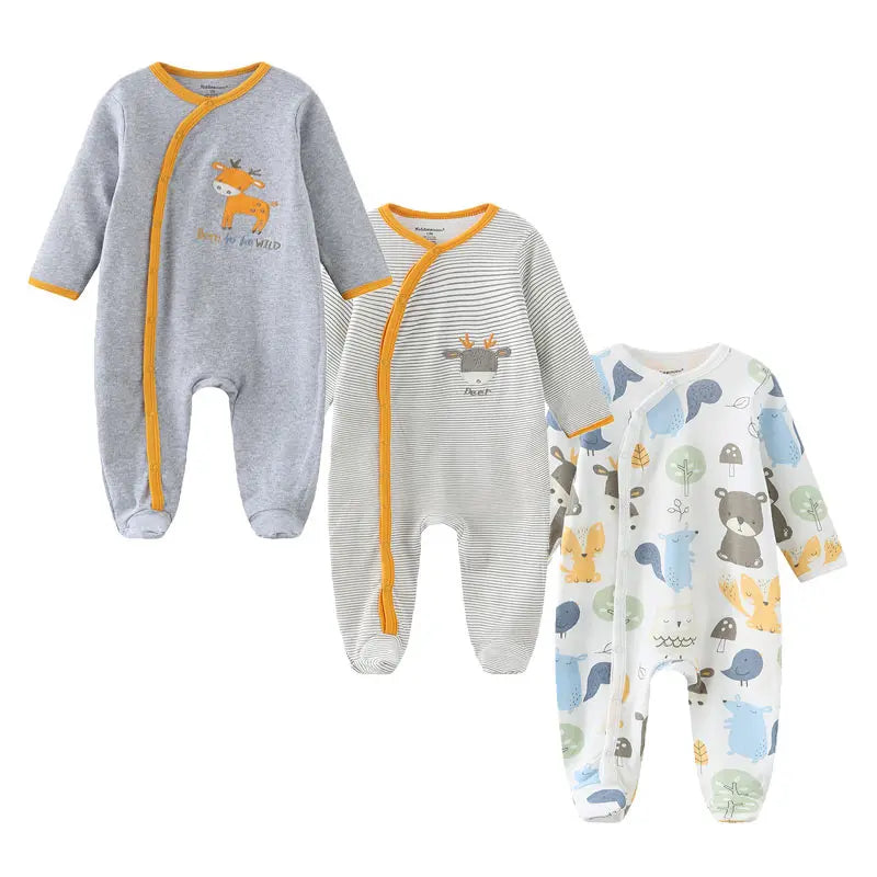 Baby Girl Romper - Soft Cotton Newborn Jumpsuit | Long Sleeve Autumn Winter Outfit - ZOOMNSTORE