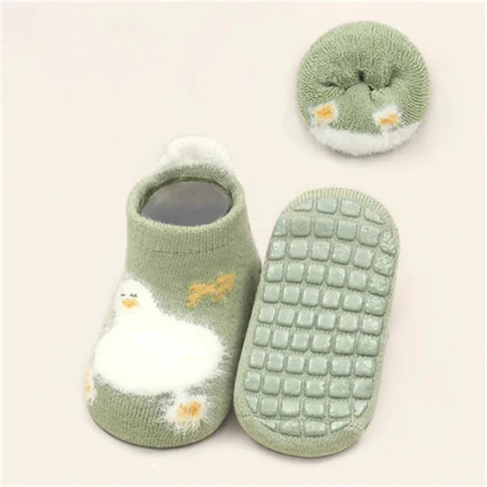 0-5Years Winter Thick Terry Cotton Baby Girl Sock with Rubber Soles Infant Animal Funny Sock Newborn Baby Indoor Floor Socks New - ZOOMNSTORE