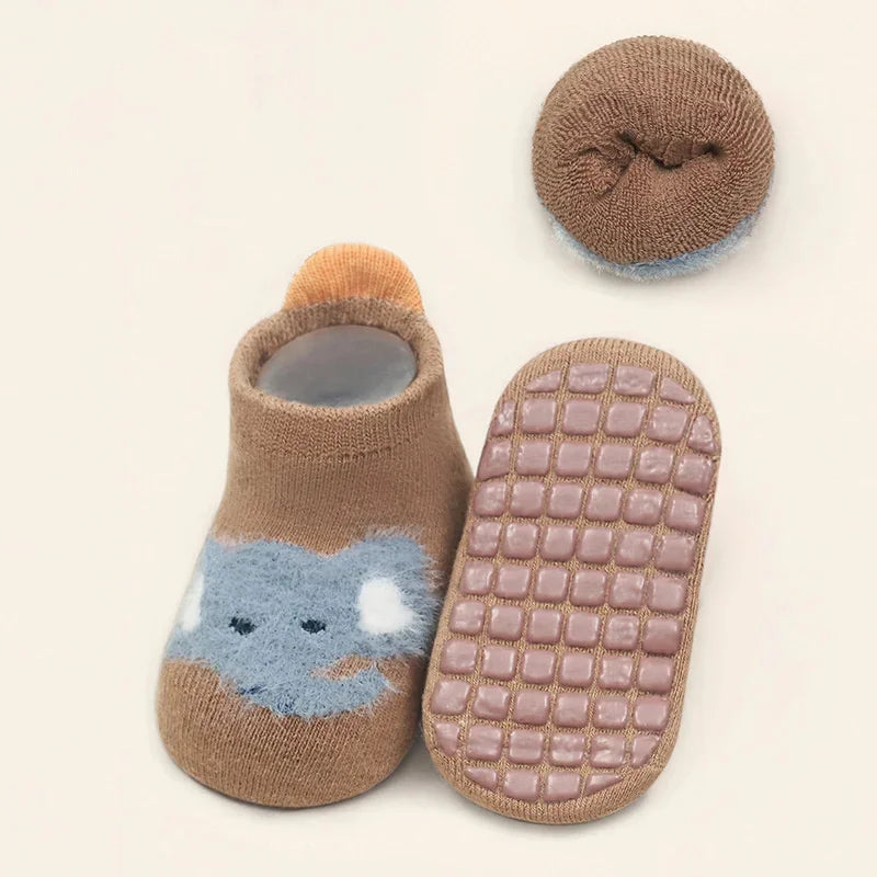0-5Years Winter Thick Terry Cotton Baby Girl Sock with Rubber Soles Infant Animal Funny Sock Newborn Baby Indoor Floor Socks New - ZOOMNSTORE