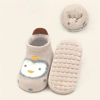 0-5Years Winter Thick Terry Cotton Baby Girl Sock with Rubber Soles Infant Animal Funny Sock Newborn Baby Indoor Floor Socks New - ZOOMNSTORE