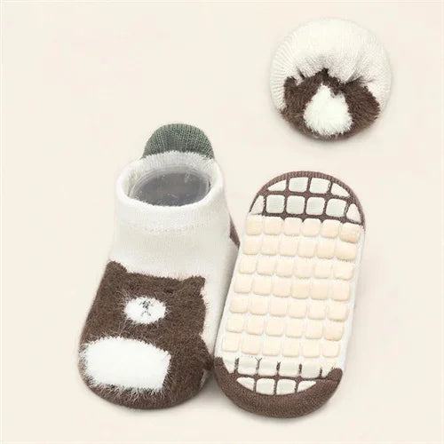 0-5Years Winter Thick Terry Cotton Baby Girl Sock with Rubber Soles Infant Animal Funny Sock Newborn Baby Indoor Floor Socks New - ZOOMNSTORE