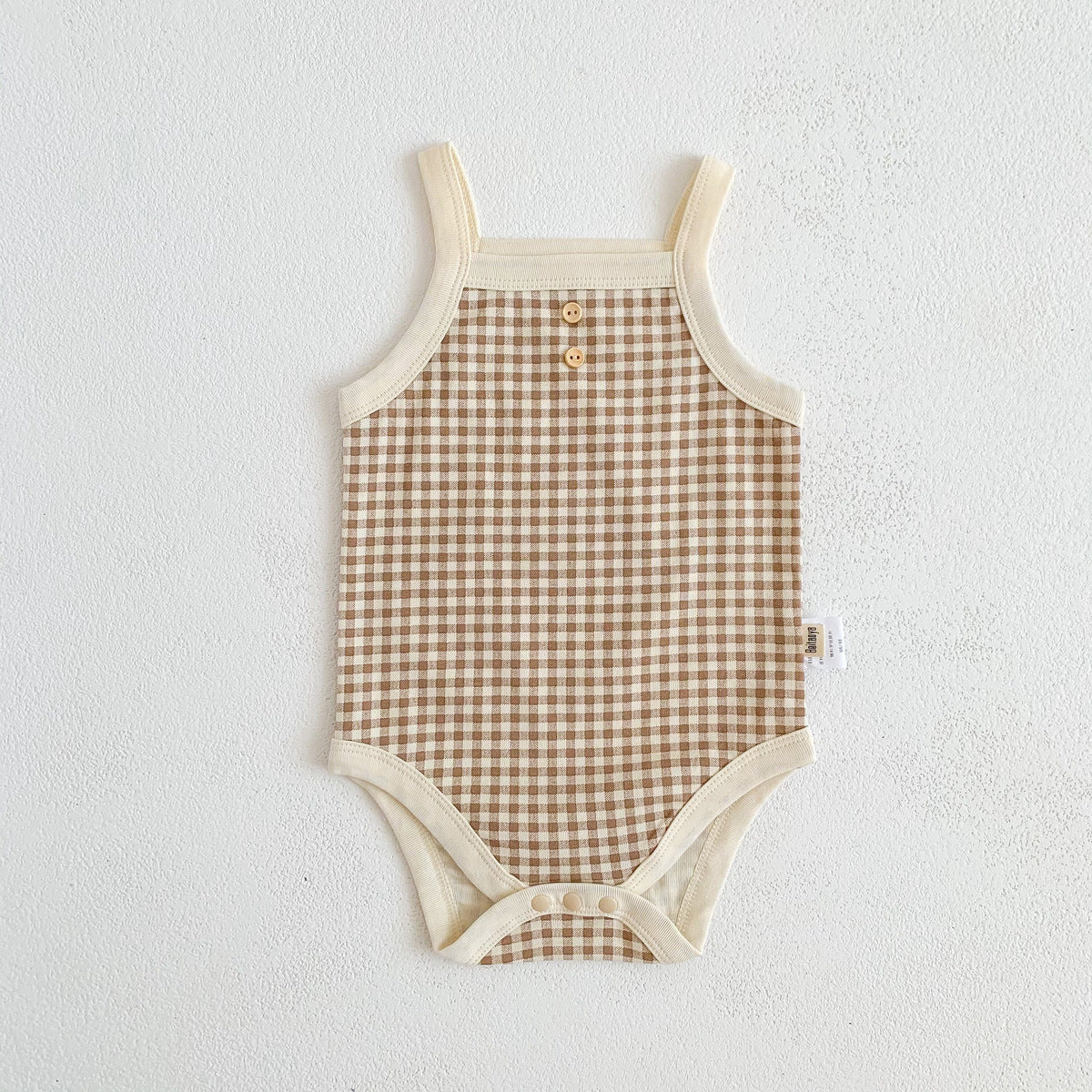 Baby Girls Jumpsuit - Soft Cotton Plaid Sleeveless Summer Romper with Snap Closure - ZOOMNSTORE