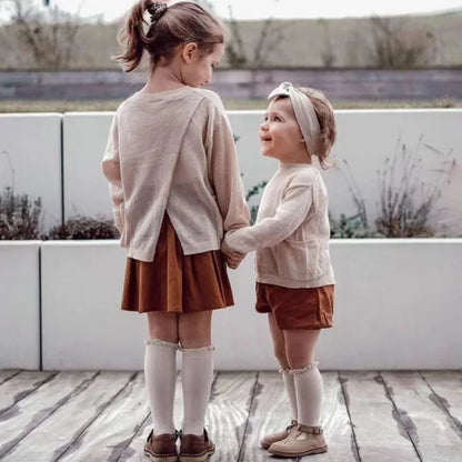New Winter Autumn Baby Girls Knee High Socks Lace  Ruffle Long Sock Cotton Kids Toddlers Princess Christma Socken For 0-5Years - ZOOMNSTORE