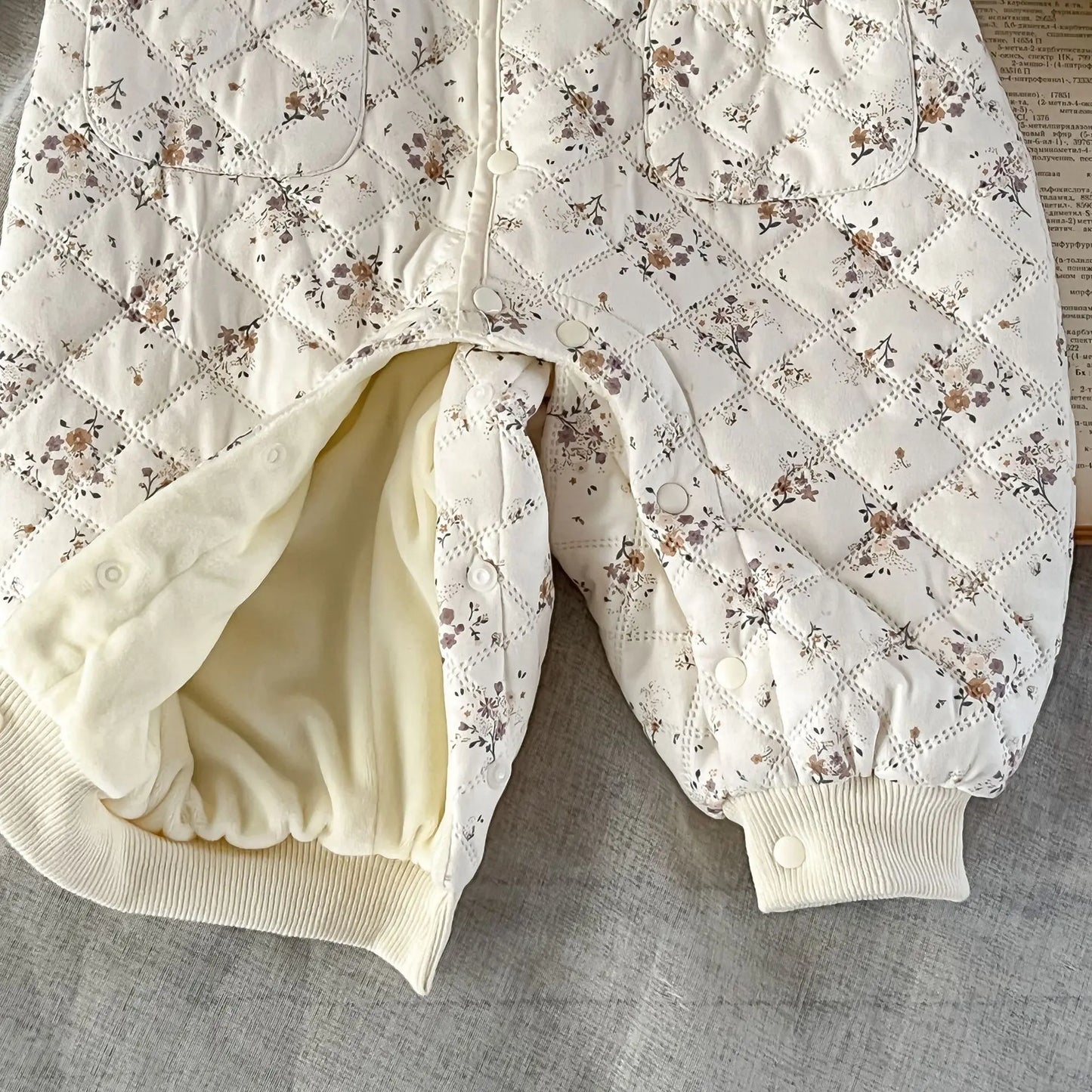 Baby Girls Romper Newborn Floral Infant Onepiece | Warm Winter Baby Outfit Cotton Spandex Hat - ZOOMNSTORE