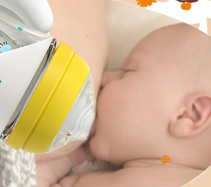 Baby Glass Bottle - Newborn Feeding Bottle 160ml Wide Mouth Silicone Nipple - ZOOMNSTORE