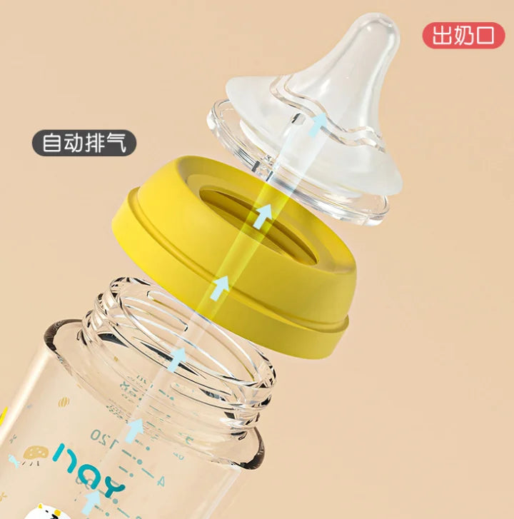 Baby Glass Bottle - Newborn Feeding Bottle 160ml Wide Mouth Silicone Nipple - ZOOMNSTORE