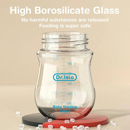 Baby Glass Bottle - Newborn Feeding Bottle 90ML & 160ML BPA Free Wide Mouth - ZOOMNSTORE
