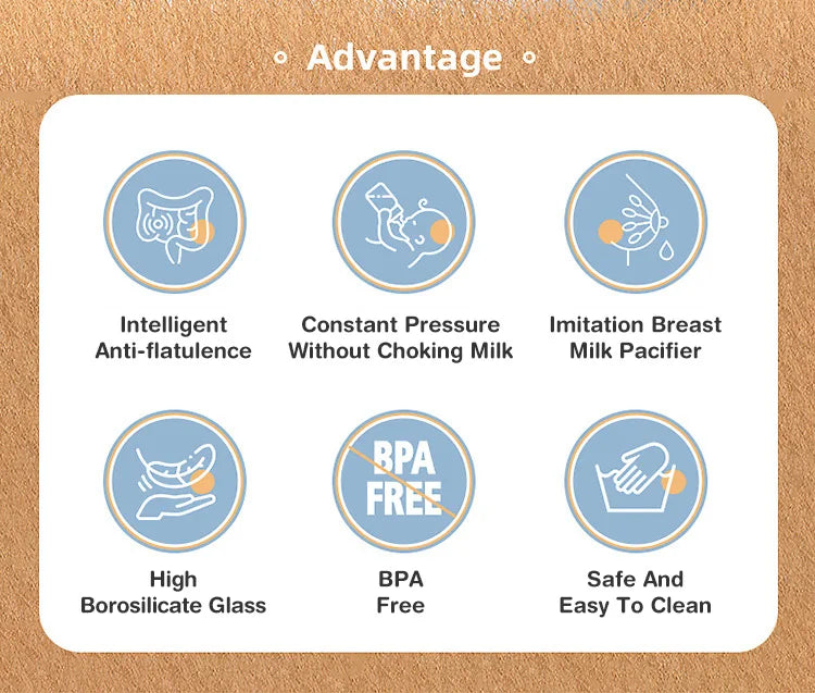 Baby Glass Bottle - Newborn Feeding Bottle 90ML & 160ML BPA Free Wide Mouth - ZOOMNSTORE