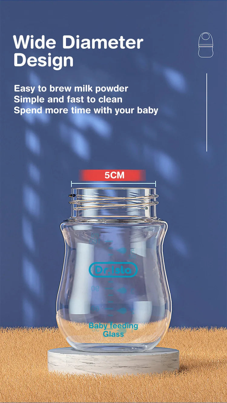 Baby Glass Bottle - Newborn Feeding Bottle 90ML & 160ML BPA Free Wide Mouth - ZOOMNSTORE