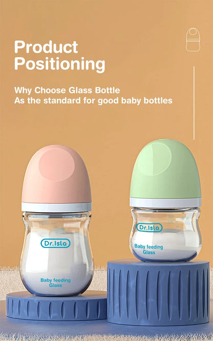 Baby Glass Bottle - Newborn Feeding Bottle 90ML & 160ML BPA Free Wide Mouth - ZOOMNSTORE