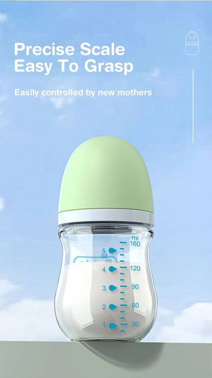 Baby Glass Bottle - Newborn Feeding Bottle 90ML & 160ML BPA Free Wide Mouth - ZOOMNSTORE
