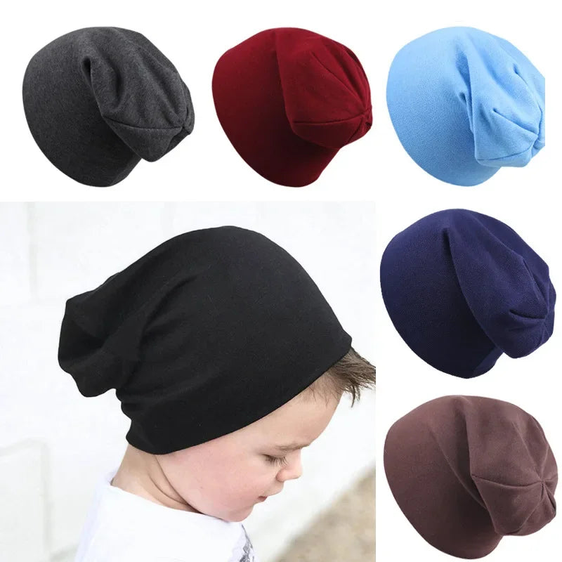 2pcs New Baby Hat Scarf Set Boys Girls Hip Hop Cap Autumn Winter Soft Elastic Beanie Hats Cotton Newborn Bonnet Warm Accessories - ZOOMNSTORE