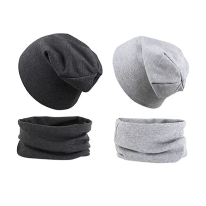 2pcs New Baby Hat Scarf Set Boys Girls Hip Hop Cap Autumn Winter Soft Elastic Beanie Hats Cotton Newborn Bonnet Warm Accessories - ZOOMNSTORE