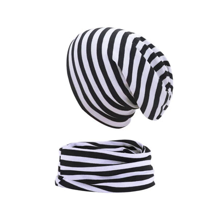 2pcs New Baby Hat Scarf Set Boys Girls Hip Hop Cap Autumn Winter Soft Elastic Beanie Hats Cotton Newborn Bonnet Warm Accessories - ZOOMNSTORE