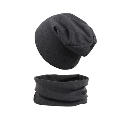 2pcs New Baby Hat Scarf Set Boys Girls Hip Hop Cap Autumn Winter Soft Elastic Beanie Hats Cotton Newborn Bonnet Warm Accessories - ZOOMNSTORE