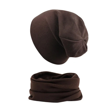 2pcs New Baby Hat Scarf Set Boys Girls Hip Hop Cap Autumn Winter Soft Elastic Beanie Hats Cotton Newborn Bonnet Warm Accessories - ZOOMNSTORE
