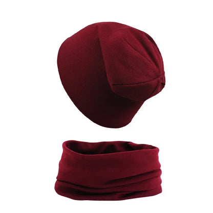 2pcs New Baby Hat Scarf Set Boys Girls Hip Hop Cap Autumn Winter Soft Elastic Beanie Hats Cotton Newborn Bonnet Warm Accessories - ZOOMNSTORE