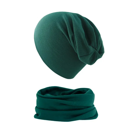 2pcs New Baby Hat Scarf Set Boys Girls Hip Hop Cap Autumn Winter Soft Elastic Beanie Hats Cotton Newborn Bonnet Warm Accessories - ZOOMNSTORE