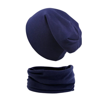 2pcs New Baby Hat Scarf Set Boys Girls Hip Hop Cap Autumn Winter Soft Elastic Beanie Hats Cotton Newborn Bonnet Warm Accessories - ZOOMNSTORE