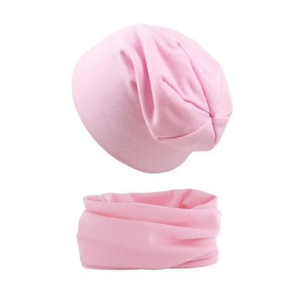 2pcs New Baby Hat Scarf Set Boys Girls Hip Hop Cap Autumn Winter Soft Elastic Beanie Hats Cotton Newborn Bonnet Warm Accessories - ZOOMNSTORE