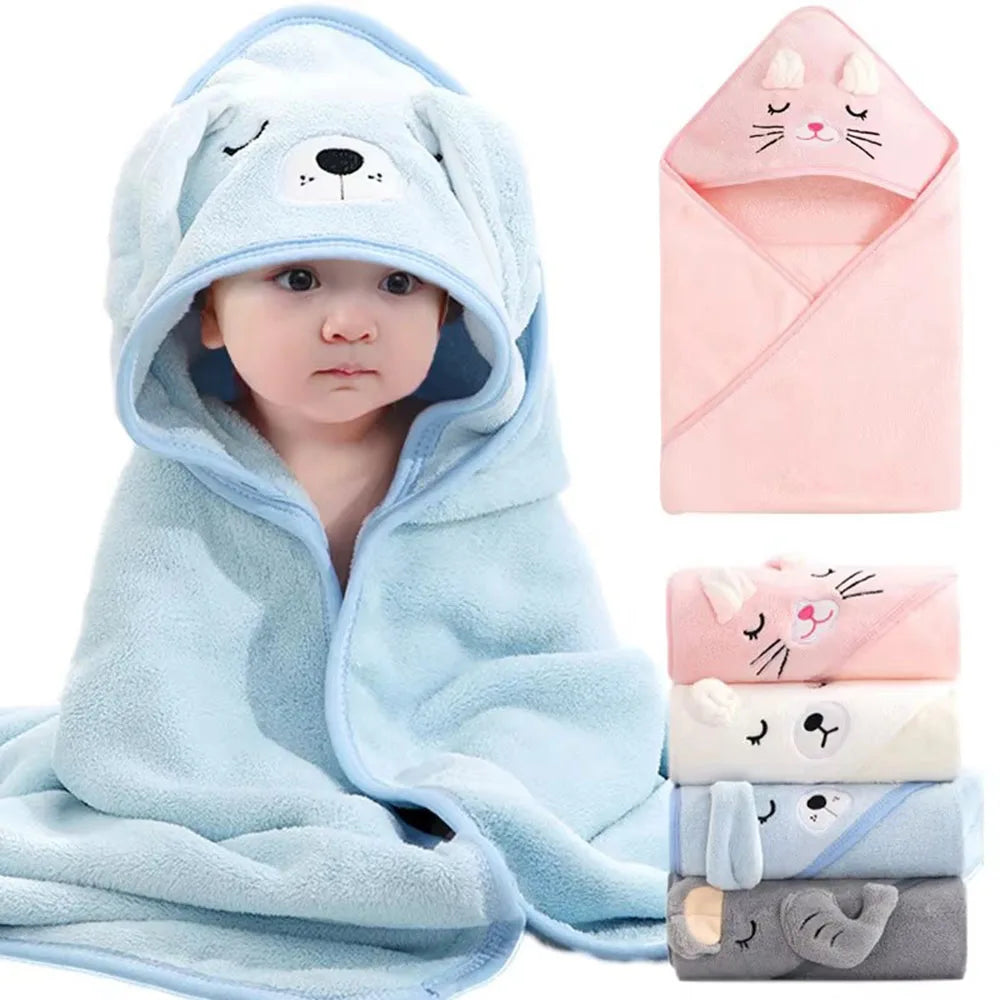 Cartoon Animal Baby Bath Towels Soft Newborn Hooded Towel Blanket Toddler Bathrobe Warm Sleeping Swaddle Wrap for Boys Girls - ZOOMNSTORE