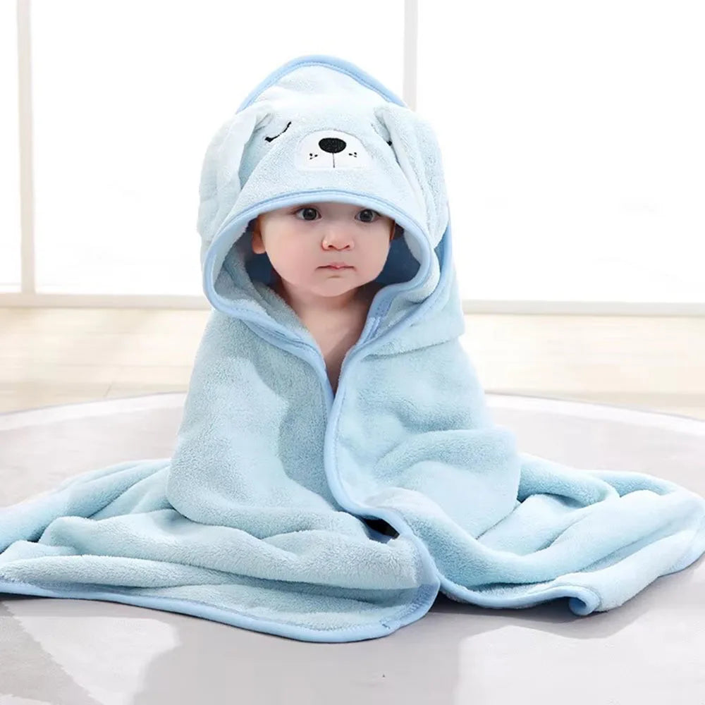 Cartoon Animal Baby Bath Towels Soft Newborn Hooded Towel Blanket Toddler Bathrobe Warm Sleeping Swaddle Wrap for Boys Girls - ZOOMNSTORE