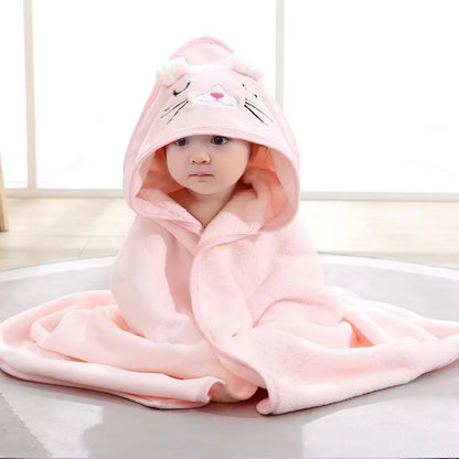 Cartoon Animal Baby Bath Towels Soft Newborn Hooded Towel Blanket Toddler Bathrobe Warm Sleeping Swaddle Wrap for Boys Girls - ZOOMNSTORE