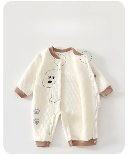 Baby Jumpsuit Autumn - Thick Cotton Romper With Three-Layer Warm Infant Outfit 0-18 Months - ZOOMNSTORE