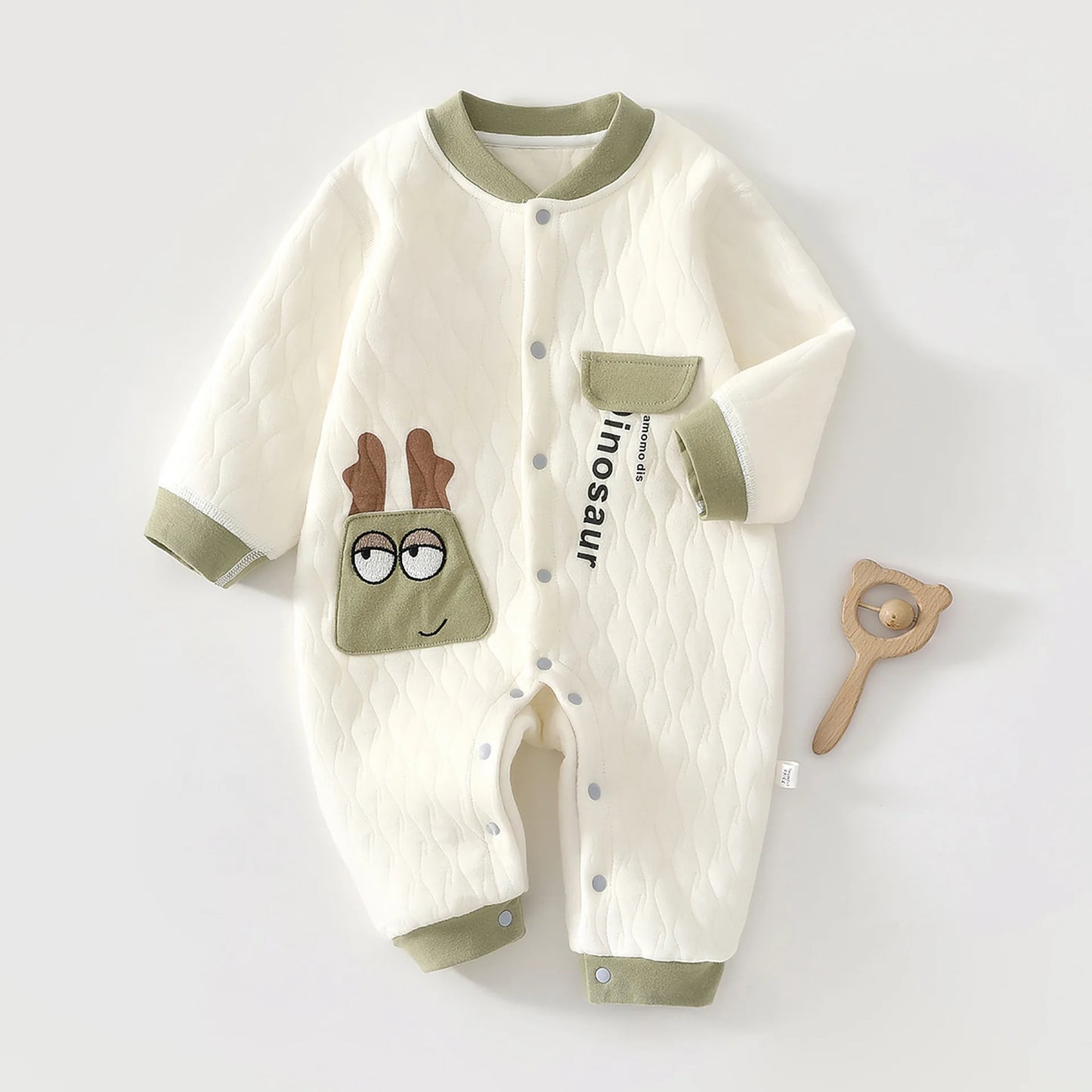 Baby Jumpsuit Autumn - Thick Cotton Romper With Three-Layer Warm Infant Outfit 0-18 Months - ZOOMNSTORE