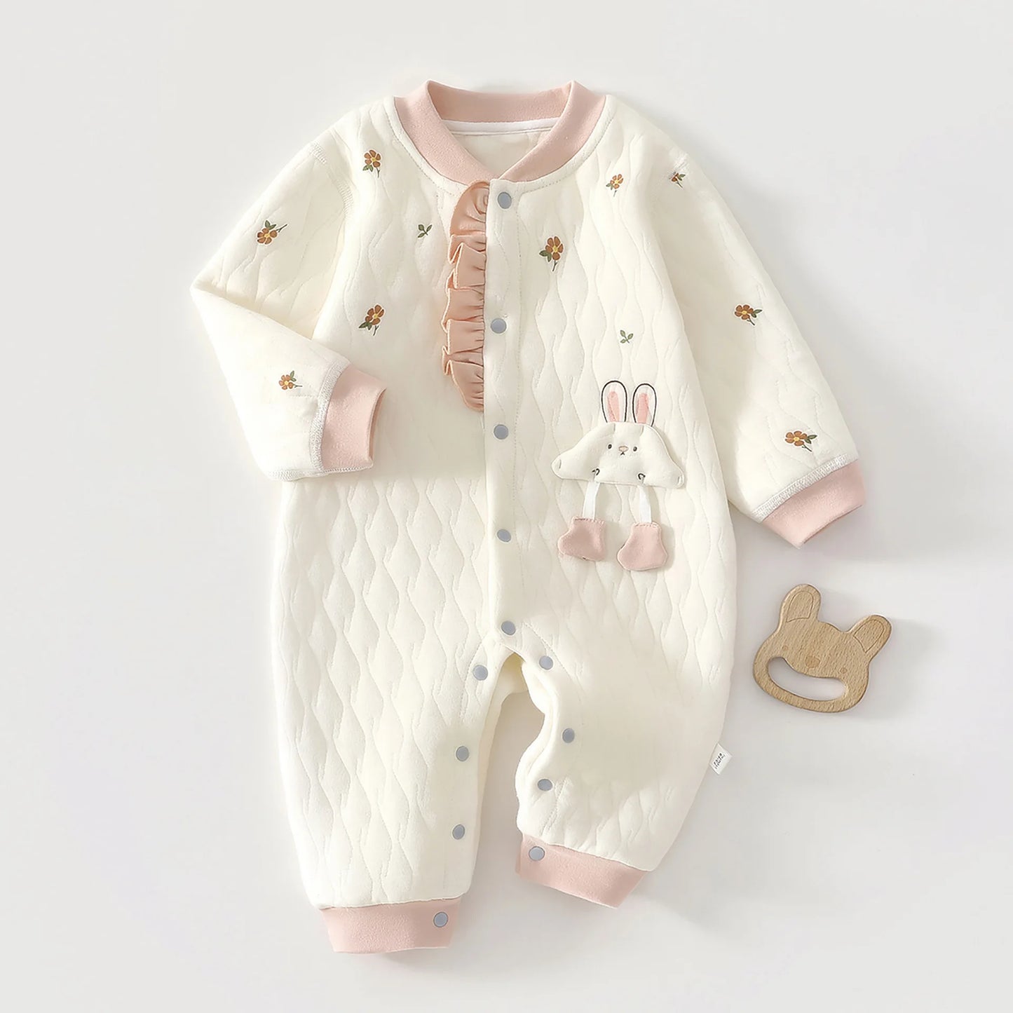 Baby Jumpsuit Autumn - Thick Cotton Romper With Three-Layer Warm Infant Outfit 0-18 Months - ZOOMNSTORE