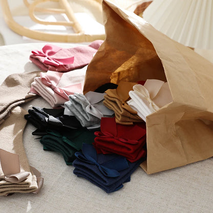New Brand Baby Toddlers Socks Autumn Winter Children Girls Knee High Long Sock Cotton Big Bow Spanish Style Kids Floor Socks - ZOOMNSTORE