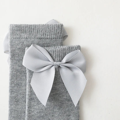 New Brand Baby Toddlers Socks Autumn Winter Children Girls Knee High Long Sock Cotton Big Bow Spanish Style Kids Floor Socks - ZOOMNSTORE