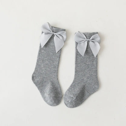 New Brand Baby Toddlers Socks Autumn Winter Children Girls Knee High Long Sock Cotton Big Bow Spanish Style Kids Floor Socks - ZOOMNSTORE