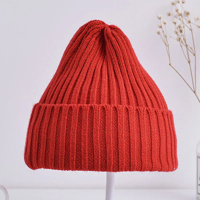 Baby Kids Ribbed Knitted Beanie Hats For Girls Boys Casual Toddlers Windproof Cap 6M-4Years Baby Photography Props Accessories - ZOOMNSTORE