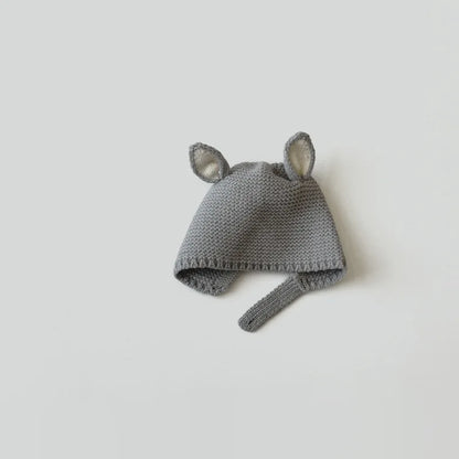 0-2 Years Baby Hat Autumn Winter Ear Rabbit Knitted Kids Hat Baby Girls Baby Boys Cute Wool Hat  Baby Accessories Newborn - ZOOMNSTORE