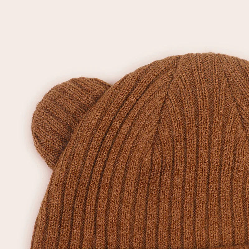 0-2year Baby Knitted Hat Kids Solid Color Woolen Pullover Cap Boys Girls Infant Winter Warm Beanies Basic Toddler Crochet Bonnet - ZOOMNSTORE