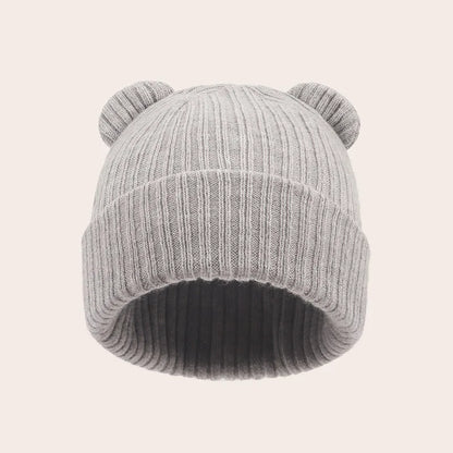 0-2year Baby Knitted Hat Kids Solid Color Woolen Pullover Cap Boys Girls Infant Winter Warm Beanies Basic Toddler Crochet Bonnet - ZOOMNSTORE
