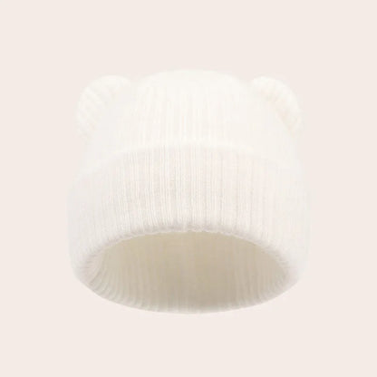 0-2year Baby Knitted Hat Kids Solid Color Woolen Pullover Cap Boys Girls Infant Winter Warm Beanies Basic Toddler Crochet Bonnet - ZOOMNSTORE